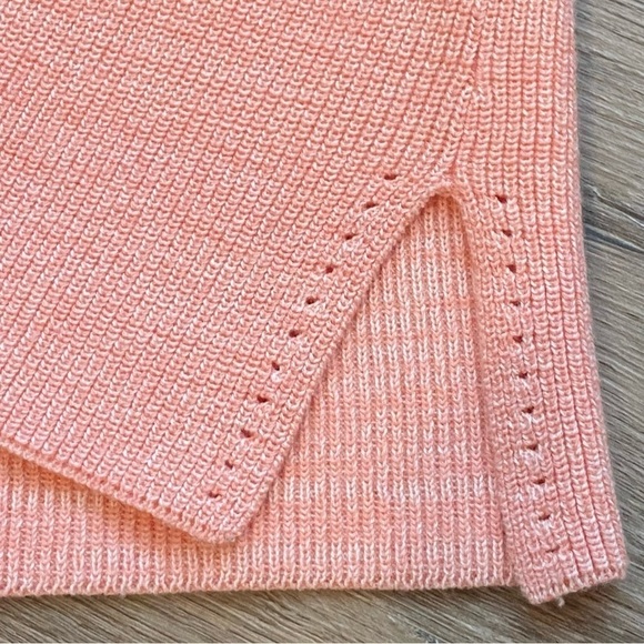 Sundance Baylee Sweater Lightweight V-Neck Ribbed Sleeveless Coral Color Medium - Picture 5 of 8